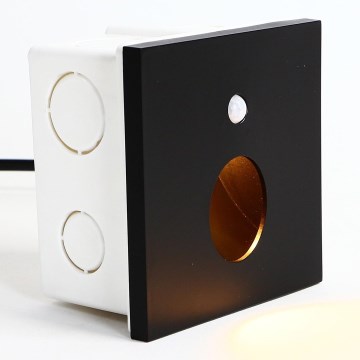 Emithor 70436 - LED Treppenleuchte mit Sensor OLIVE LED/1W/230V 4000K schwarz