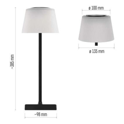 Dimmbare wiederaufladbare LED-Lampe KATIE LED/4W/10V 1800mAh IP44 CRI 90 schwarz