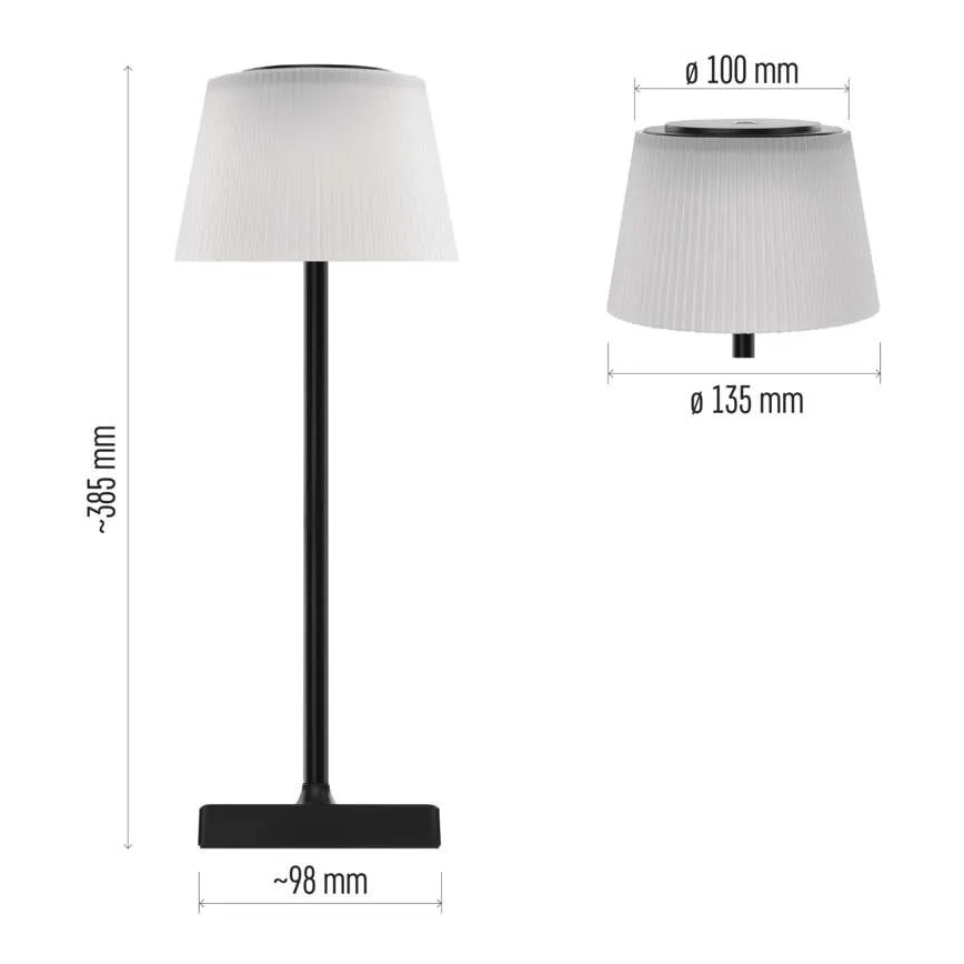 Dimmbare wiederaufladbare LED-Lampe KATIE LED/4W/10V 1800mAh IP44 CRI 90 schwarz