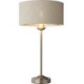 Endon 100646 - Tischlampe HIGHCLERE 1xE14/7W/230V beige/mattchrom Durchmesser 25 cm