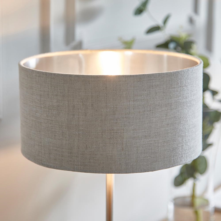 Endon 100646 - Tischlampe HIGHCLERE 1xE14/7W/230V beige/mattchrom Durchmesser 25 cm