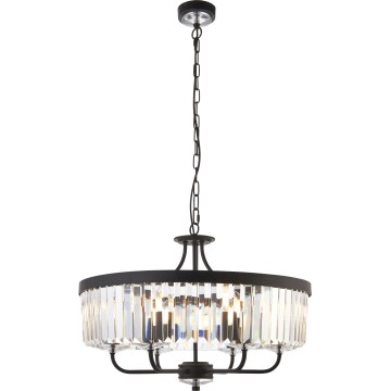 Endon 100711 - Kronleuchter mit Kette CHESTERFIELD 6x E14/6W/230V Ø 55 cm schwarz