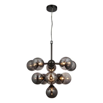 Endon 101147 - Kronleuchter an Kabel OSCAR 11xG9/18W/230V schwarz/rauchfarben