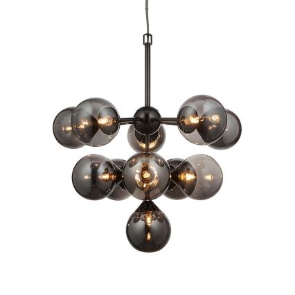 Endon 101147 - Kronleuchter an Kabel OSCAR 11xG9/18W/230V schwarz/rauchfarben