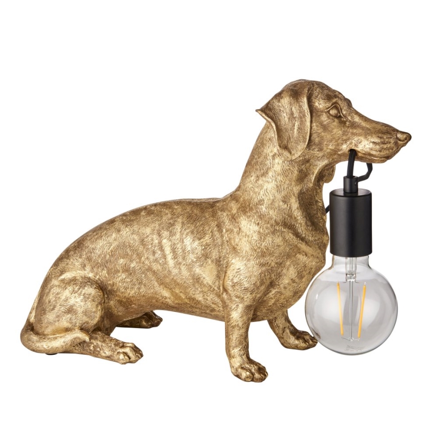 Endon 101187 - Tischleuchte DACHSHUND 1xE27/10W/230V golden