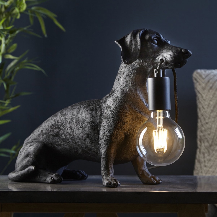 Endon 101188 - Tischleuchte DACHSHUND 1xE27/10W/230V schwarz