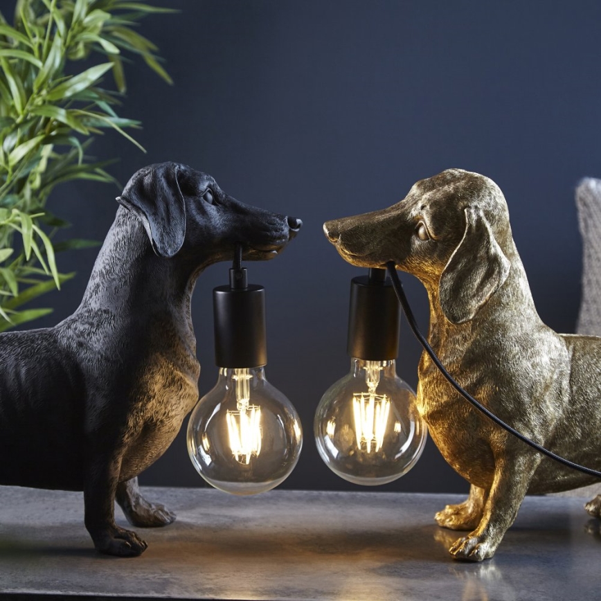 Endon 101188 - Tischleuchte DACHSHUND 1xE27/10W/230V schwarz