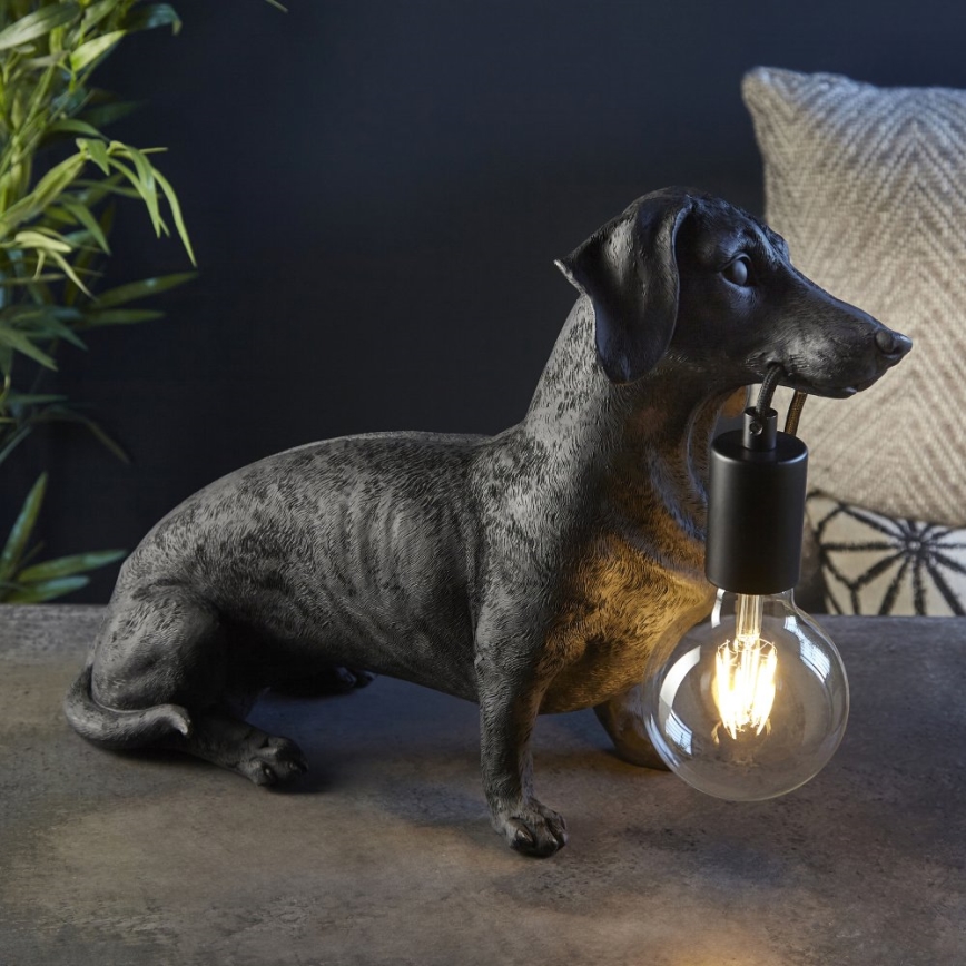 Endon 101188 - Tischleuchte DACHSHUND 1xE27/10W/230V schwarz