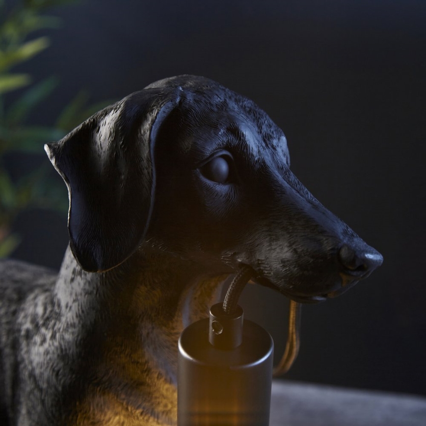 Endon 101188 - Tischleuchte DACHSHUND 1xE27/10W/230V schwarz