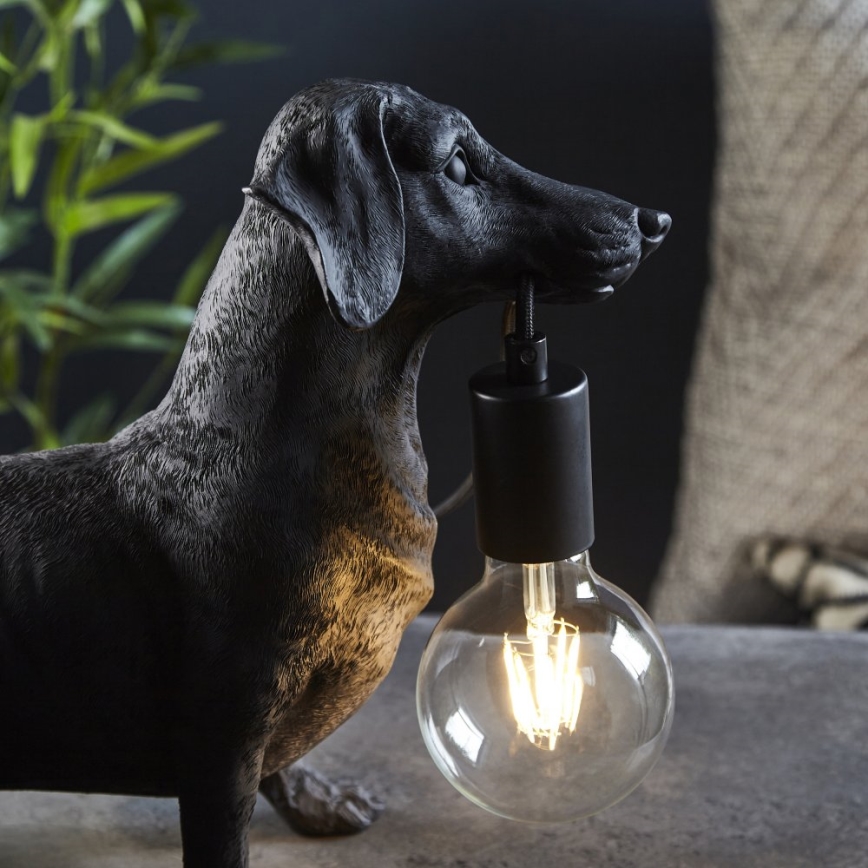 Endon 101188 - Tischleuchte DACHSHUND 1xE27/10W/230V schwarz