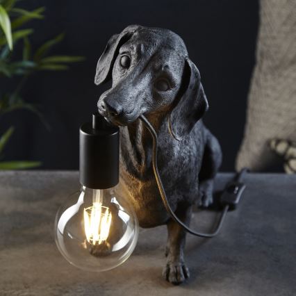 Endon 101188 - Tischleuchte DACHSHUND 1xE27/10W/230V schwarz