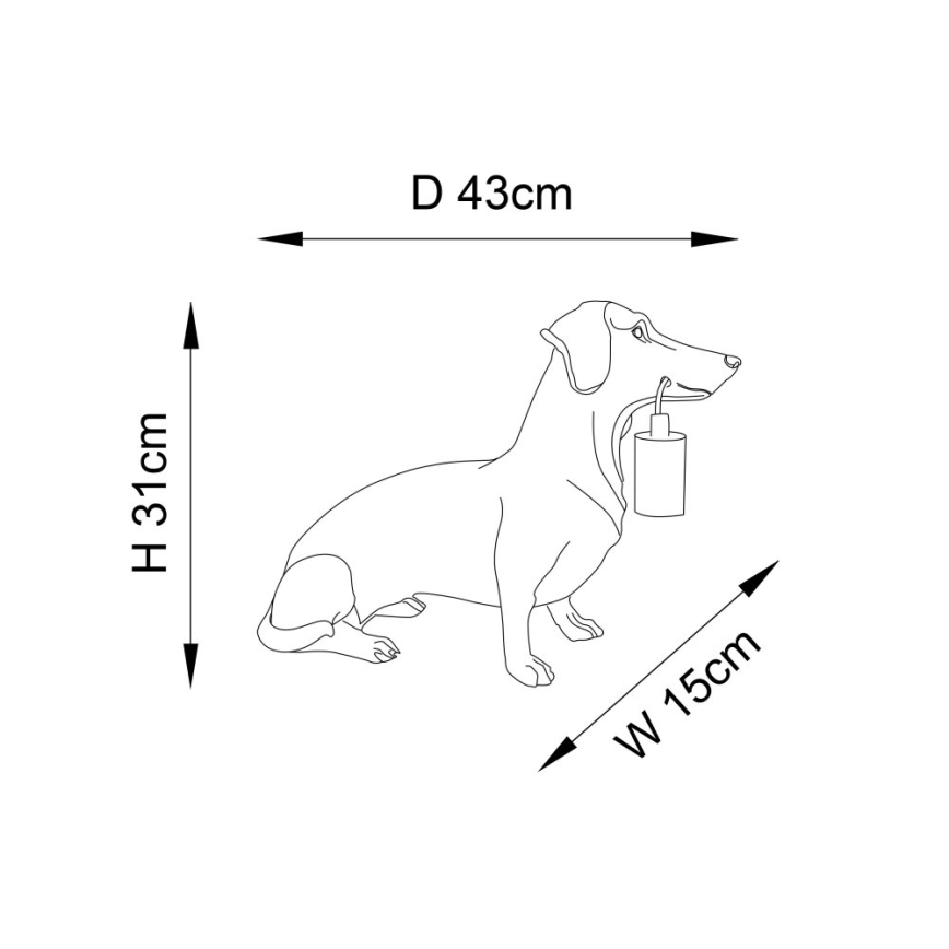 Endon 101188 - Tischleuchte DACHSHUND 1xE27/10W/230V schwarz