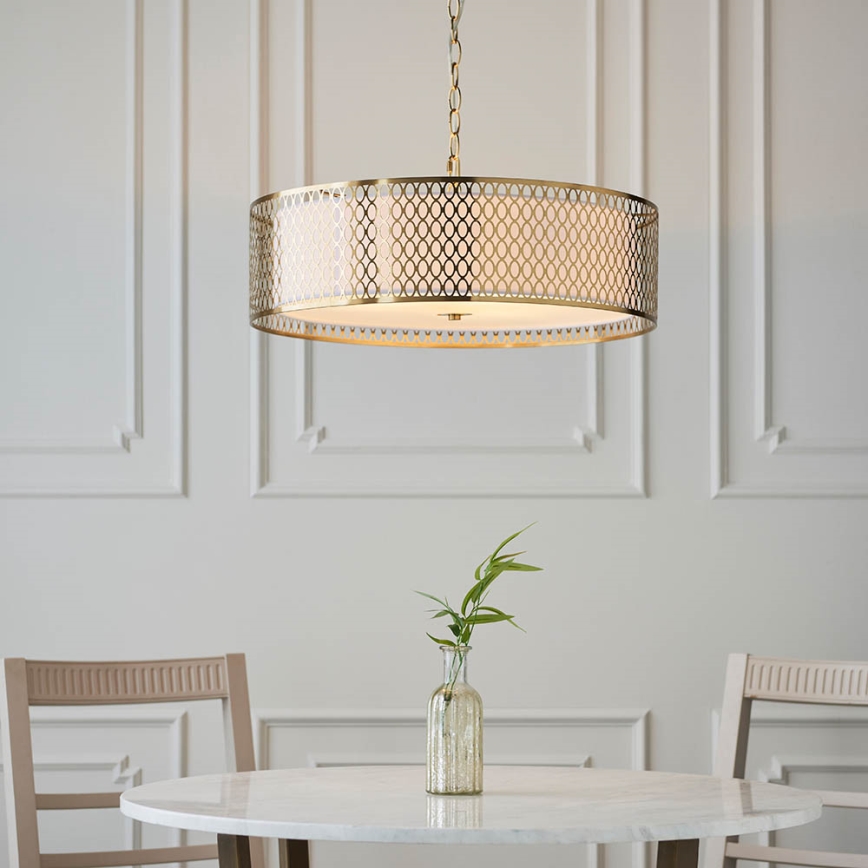 Endon 101569 - Kronleuchter an Kette CORDERO 3xE27/10W/230V goldfarben