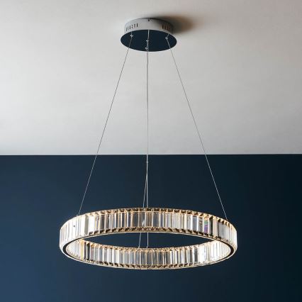 Endon 102255 - LED-dimmbare Pendelleuchte an Kabel LAGUNA LED/36W/230V glänzender Chrom
