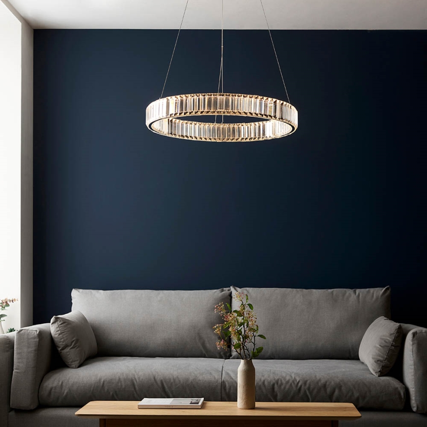 Endon 102255 - LED-dimmbare Pendelleuchte an Kabel LAGUNA LED/36W/230V glänzender Chrom