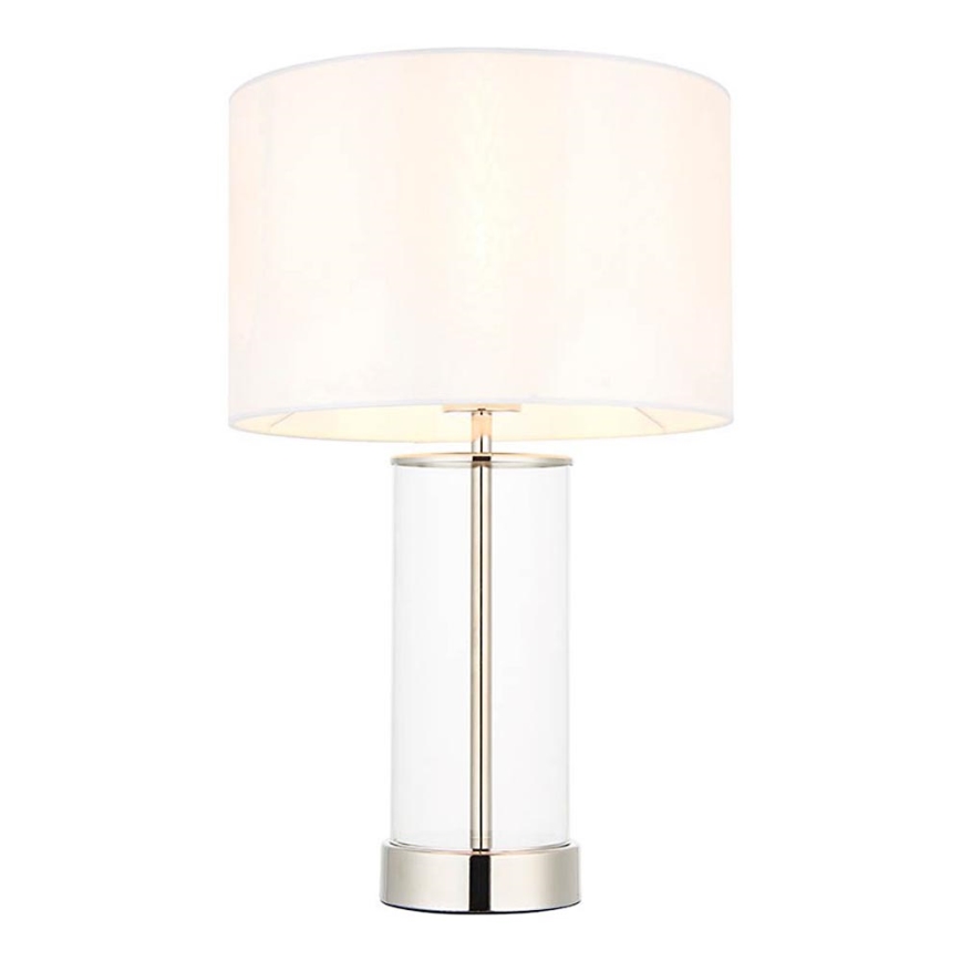 Endon 102674 - Dimmbare Tischlampe LESSINA 1xE27/10W/230V glänzender Chrom/weiß