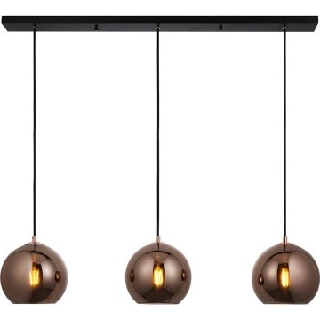 Endon 102929 - Hängeleuchte BOLI 3xE27/10W/230V schwarz/rauchig braun