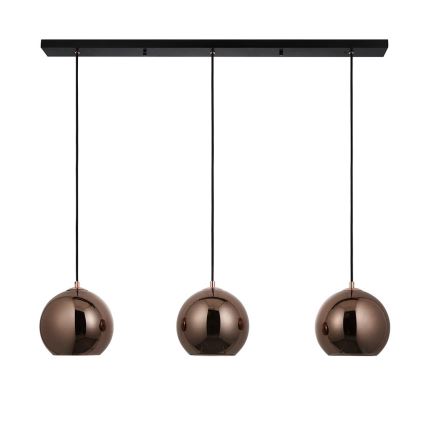 Endon 102929 - Hängeleuchte BOLI 3xE27/10W/230V schwarz/rauchig braun
