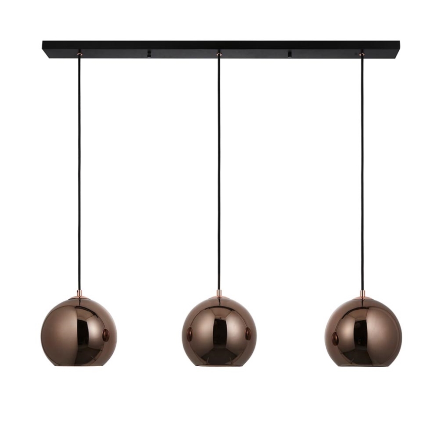 Endon 102929 - Hängeleuchte BOLI 3xE27/10W/230V schwarz/rauchig braun