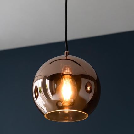 Endon 102929 - Hängeleuchte BOLI 3xE27/10W/230V schwarz/rauchig braun