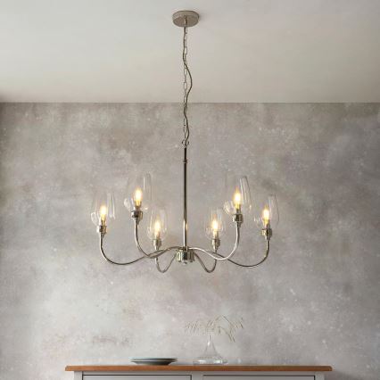 Endon 103315 - Kronleuchter mit Kette 6xE14/6W/230V glänzender Chrom