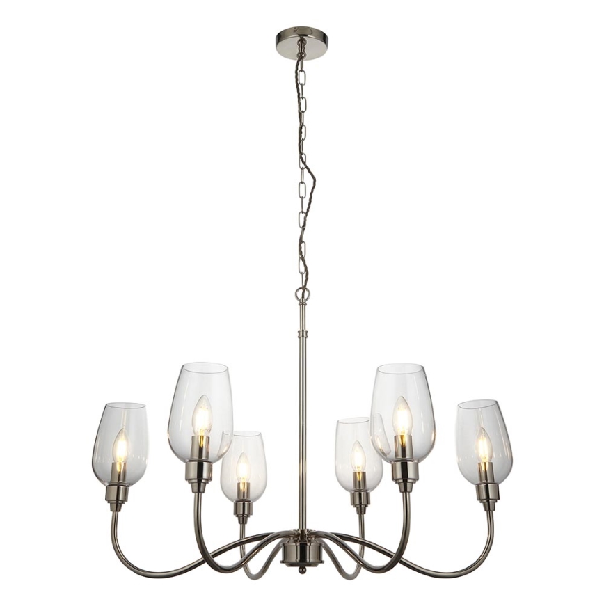 Endon 103315 - Kronleuchter mit Kette 6xE14/6W/230V glänzender Chrom