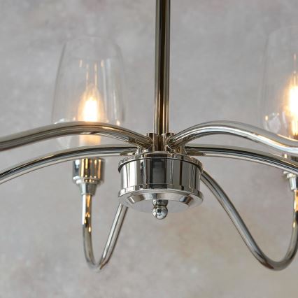 Endon 103315 - Kronleuchter mit Kette 6xE14/6W/230V glänzender Chrom