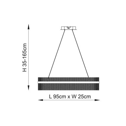 Endon 104082 - LED-dimmbare Seilpendelleuchte ADRIEL LED/47W/230V 3000K gold/klar