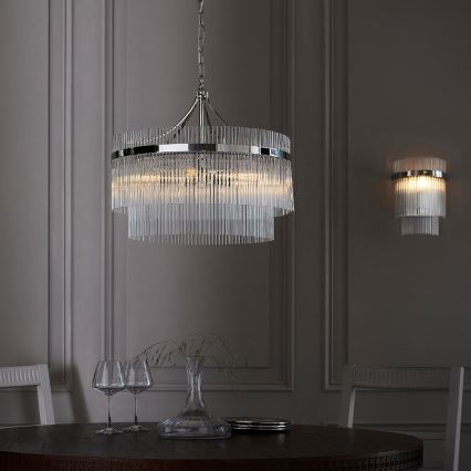 Endon 104112 - Kronleuchter an Kette MARIETTA 5xE14/7W/230V glänzender Chrom/klar