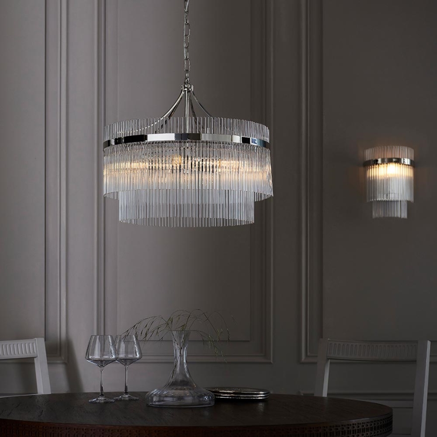 Endon 104112 - Kronleuchter an Kette MARIETTA 5xE14/7W/230V glänzender Chrom/klar