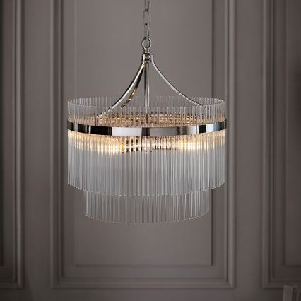 Endon 104112 - Kronleuchter an Kette MARIETTA 5xE14/7W/230V glänzender Chrom/klar