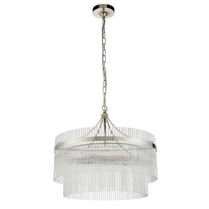 Endon 104112 - Kronleuchter an Kette MARIETTA 5xE14/7W/230V glänzender Chrom/klar