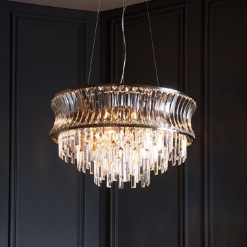 Endon 104530 - Ketten-Kronleuchter 9xE14/6W/230V glänzender Chrom