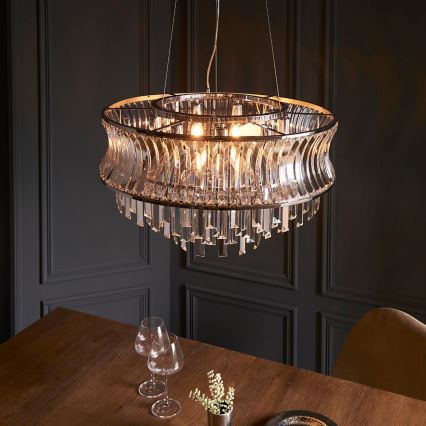 Endon 104530 - Ketten-Kronleuchter 9xE14/6W/230V glänzender Chrom