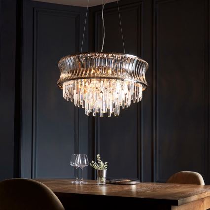 Endon 104530 - Ketten-Kronleuchter 9xE14/6W/230V glänzender Chrom