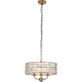Endon 106243 - Kronleuchter mit Kette CLIFTON 3xE14/6W/230V, Durchmesser 38,5 cm, Messing/klar
