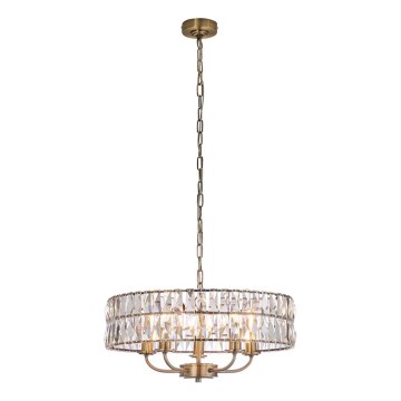 Endon 106244 - Kronleuchter an Kette CLIFTON 5xE14/6W/230V Messing/klar