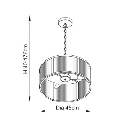 Endon 106282 - RIDGETON Kronleuchter mit Kette 3xE14/6W/230V Messing