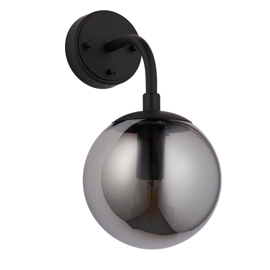 Endon 106664 - Wandleuchte ONTARIO 1xE14/7W/230V schwarz/rauchig