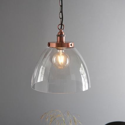 Endon 106895 - Hängeleuchte an Kette HANSEN 1xE27/10W/230V Kupfer