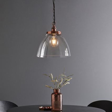 Endon 106895 - Hängeleuchte an Kette HANSEN 1xE27/10W/230V Kupfer