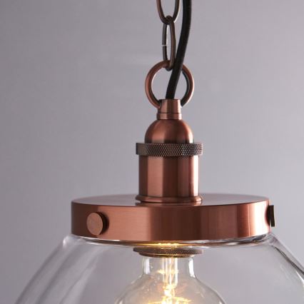 Endon 106895 - Hängeleuchte an Kette HANSEN 1xE27/10W/230V Kupfer