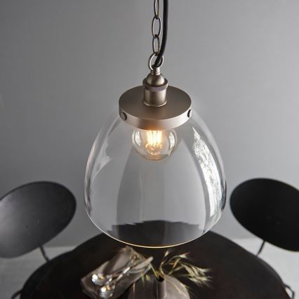 Endon 106896 - Kronleuchter an Kette HANSEN 1xE27/10W/230V mattchrom