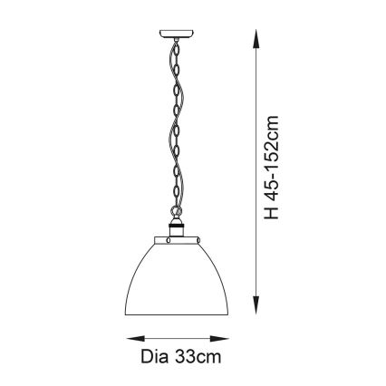 Endon 106896 - Kronleuchter an Kette HANSEN 1xE27/10W/230V mattchrom