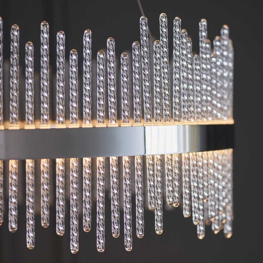 Endon 107108 - LED-Pendelleuchte mit Seilaufhängung, LED/56W/230V, 3000K, glänzender Chrom