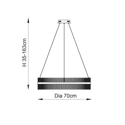 Endon 107108 - LED-Pendelleuchte mit Seilaufhängung, LED/56W/230V, 3000K, glänzender Chrom