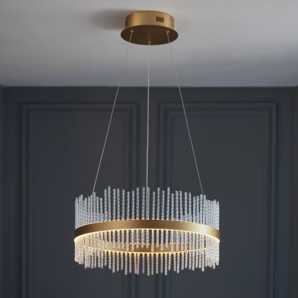 Endon 107671 - Dimmbarer LED-Kronleuchter ADRIEL LED/41W/230V 3000K d 51 cm golden/klar