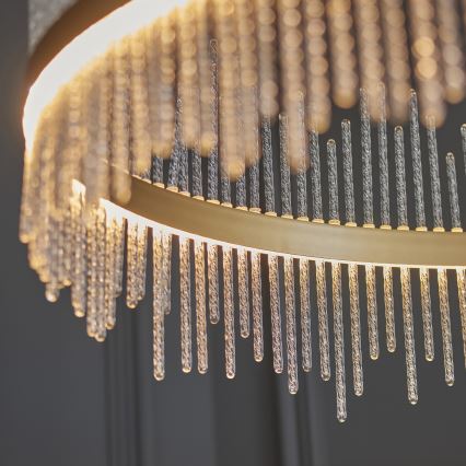 Endon 107672 - Dimmbare LED-Pendelleuchte an Kabel ADRIEL LED/83W/230V 3000K Ø 89 cm gold/transparent