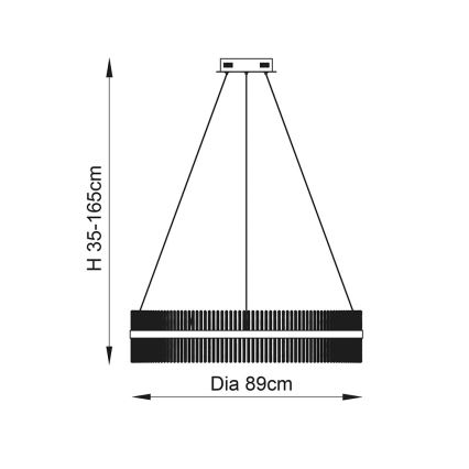 Endon 107672 - Dimmbare LED-Pendelleuchte an Kabel ADRIEL LED/83W/230V 3000K Ø 89 cm gold/transparent