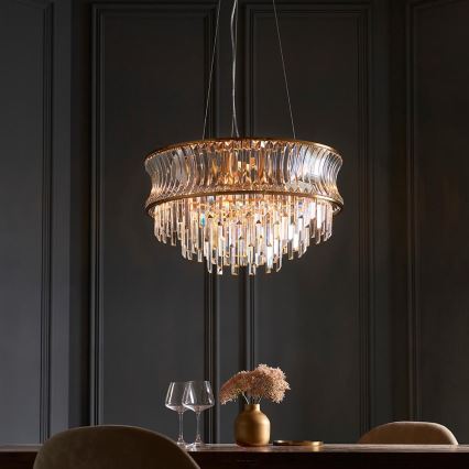 Endon 107785 - Hängeleuchte mit Kabelaufhängung, 9xE14/6W/230V, goldfarben
